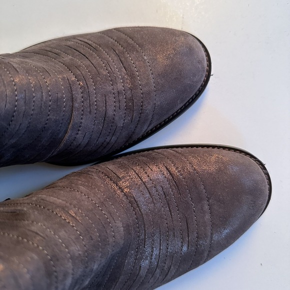 Paul Green $420 Women's Malibu Sliced Booties Boots 8.5 Leather Metallic Brown - Picture 3 of 9